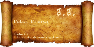 Buksz Bianka névjegykártya